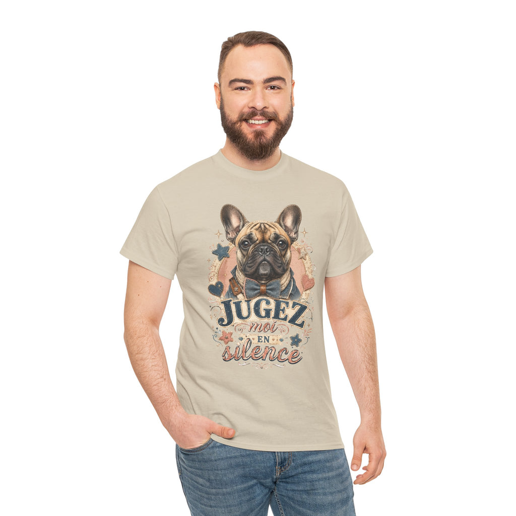 T-Shirt Bouledogue Français Humour – Jugez-Moi En Silence