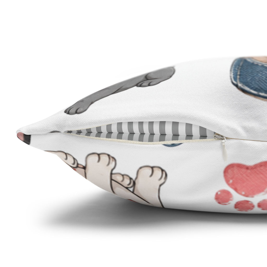 French Bulldog Pattern Pillowcase Cute Dog Print Decorative Throw Pillow Cover