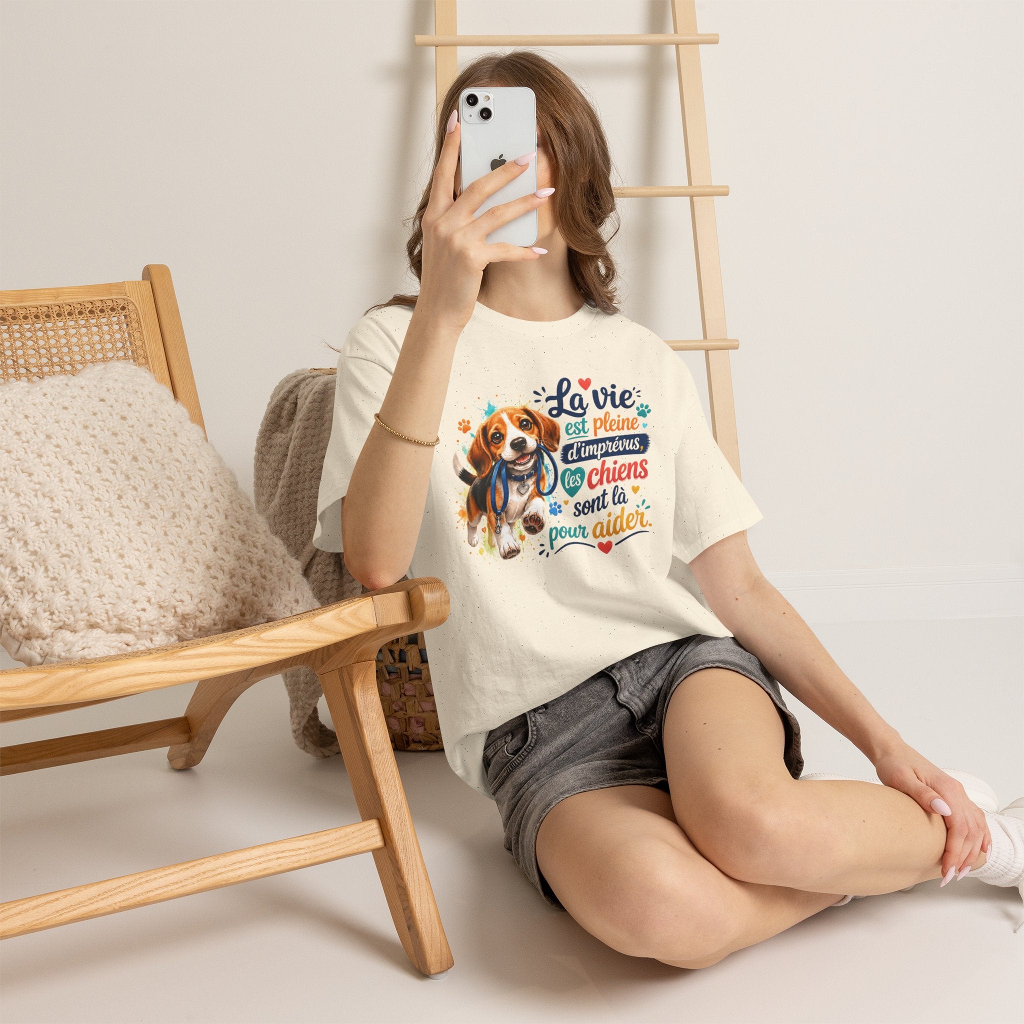 T-Shirt Beagle Humour – La Vie Est Pleine d’Imprévus