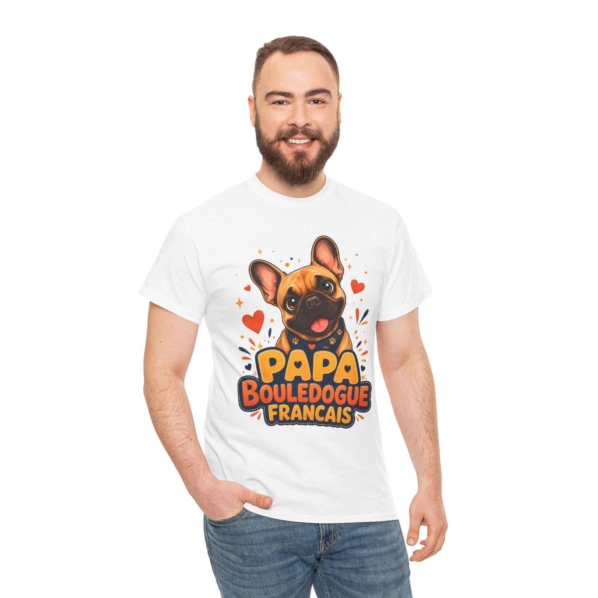 T-Shirt Homme Bouledogue Français – Papa Frenchie Cadeau