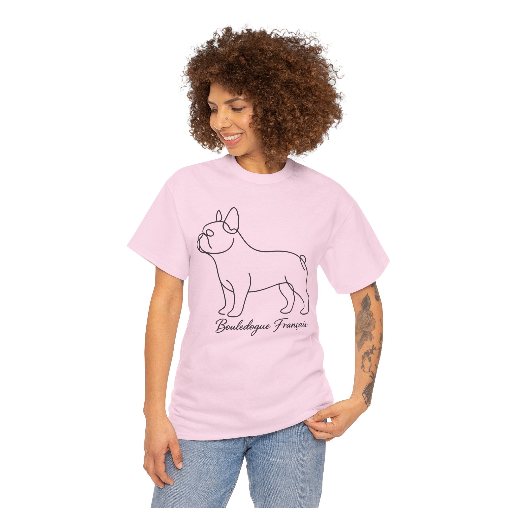 T-Shirt Bouledogue Français – Illustration Trait Recto Verso