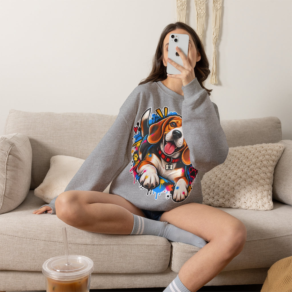 Sweatshirt Beagle – Beagle Coloré Graffiti