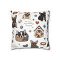 French Bulldog Print Pillowcase Cute Puppy Pattern Square Decorative Pillow Cover