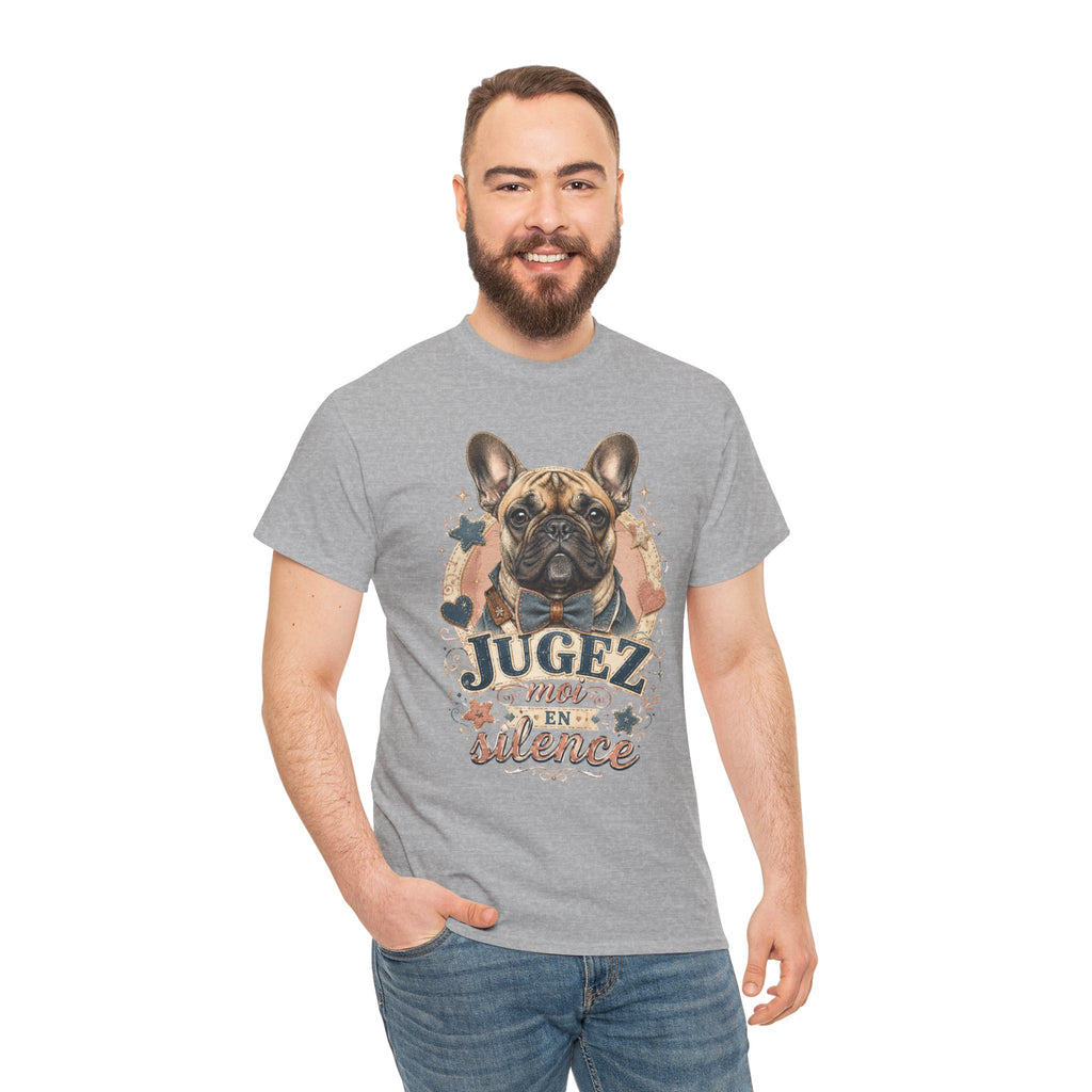 T-Shirt Bouledogue Français Humour – Jugez-Moi En Silence