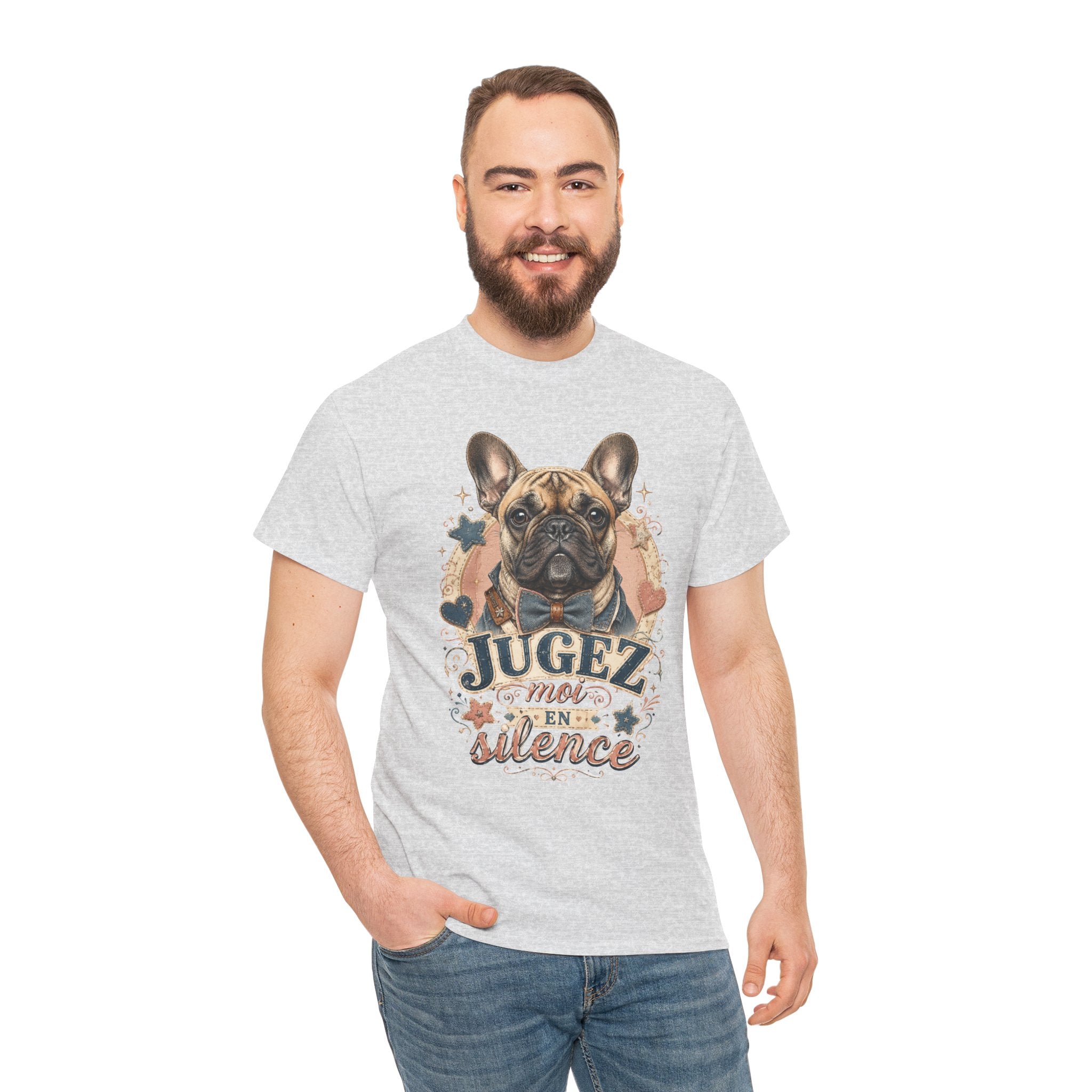 T-Shirt Bouledogue Français Humour – Jugez-Moi En Silence