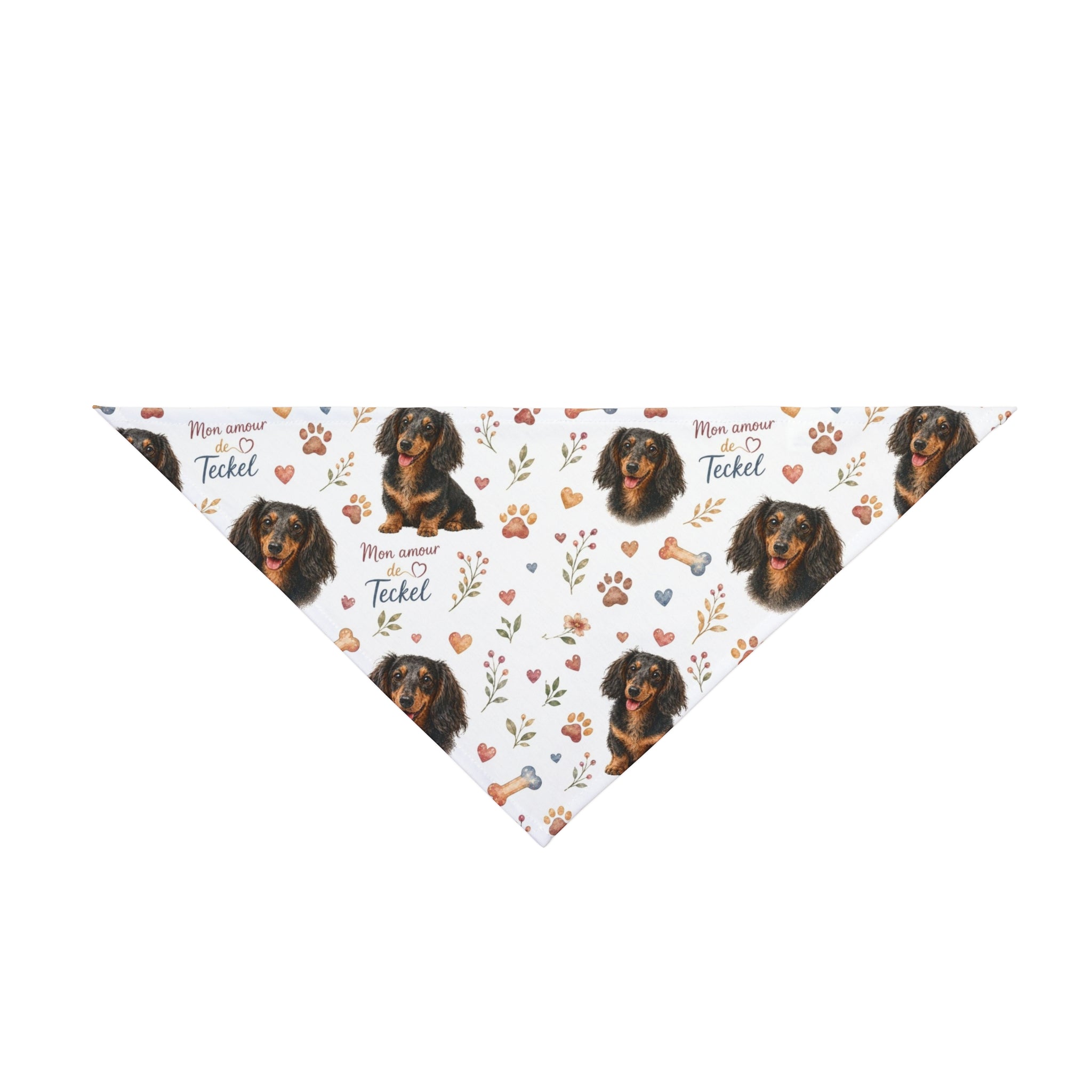 Bandana pour animaux de compagnie à motif teckel « J'aime mon teckel »