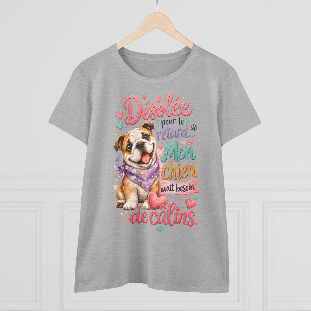 French Bulldog T-Shirt Désolée pour le retard, mon chien avait besoin de câlins