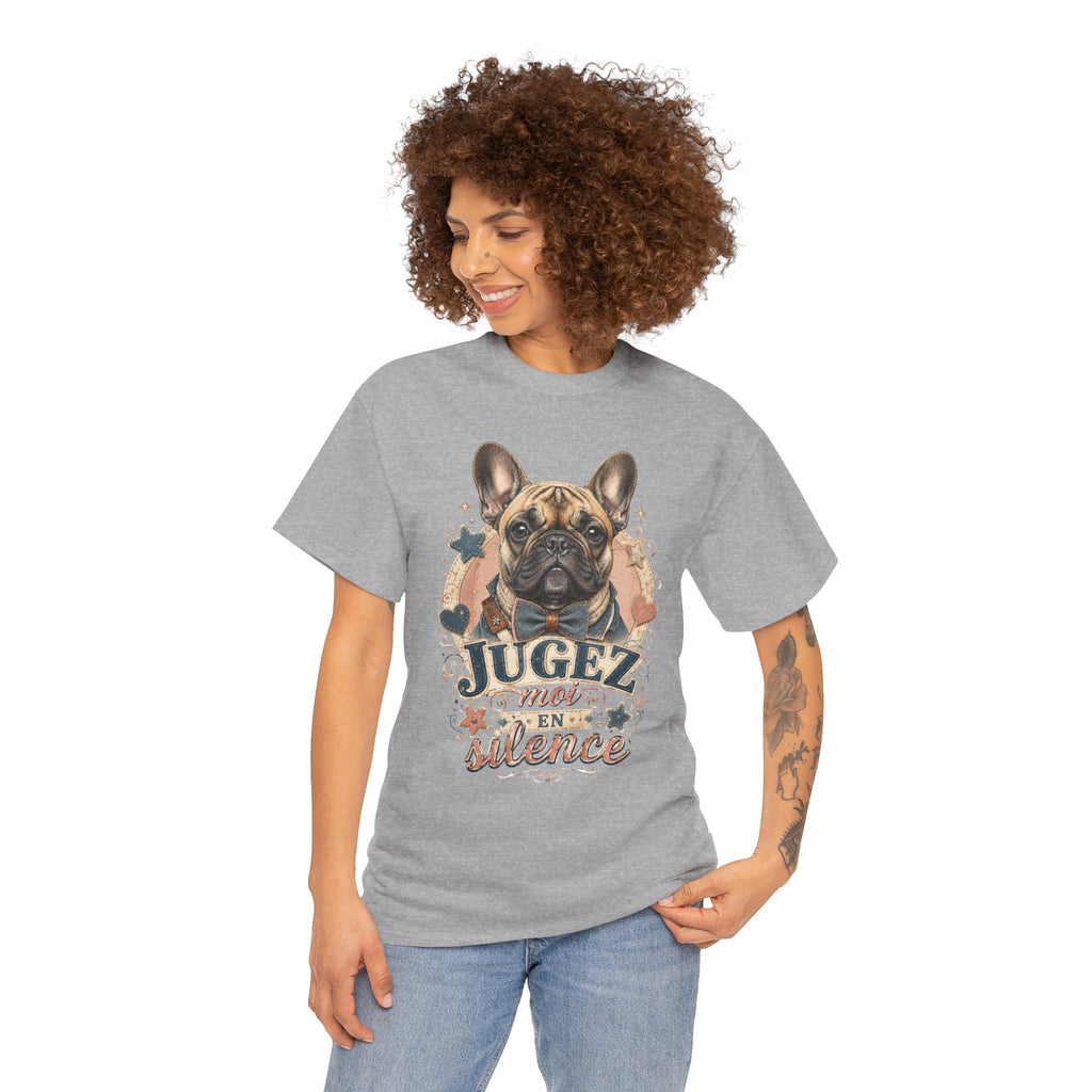 T-Shirt Bouledogue Français Humour – Jugez-Moi En Silence