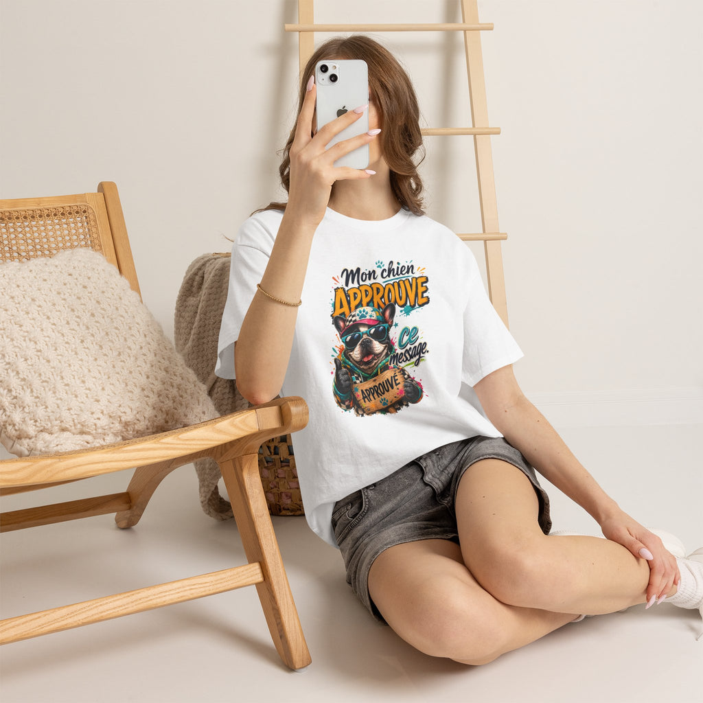 French Bulldog Mon chien approuve ce message Cute Dog Lover Shirt