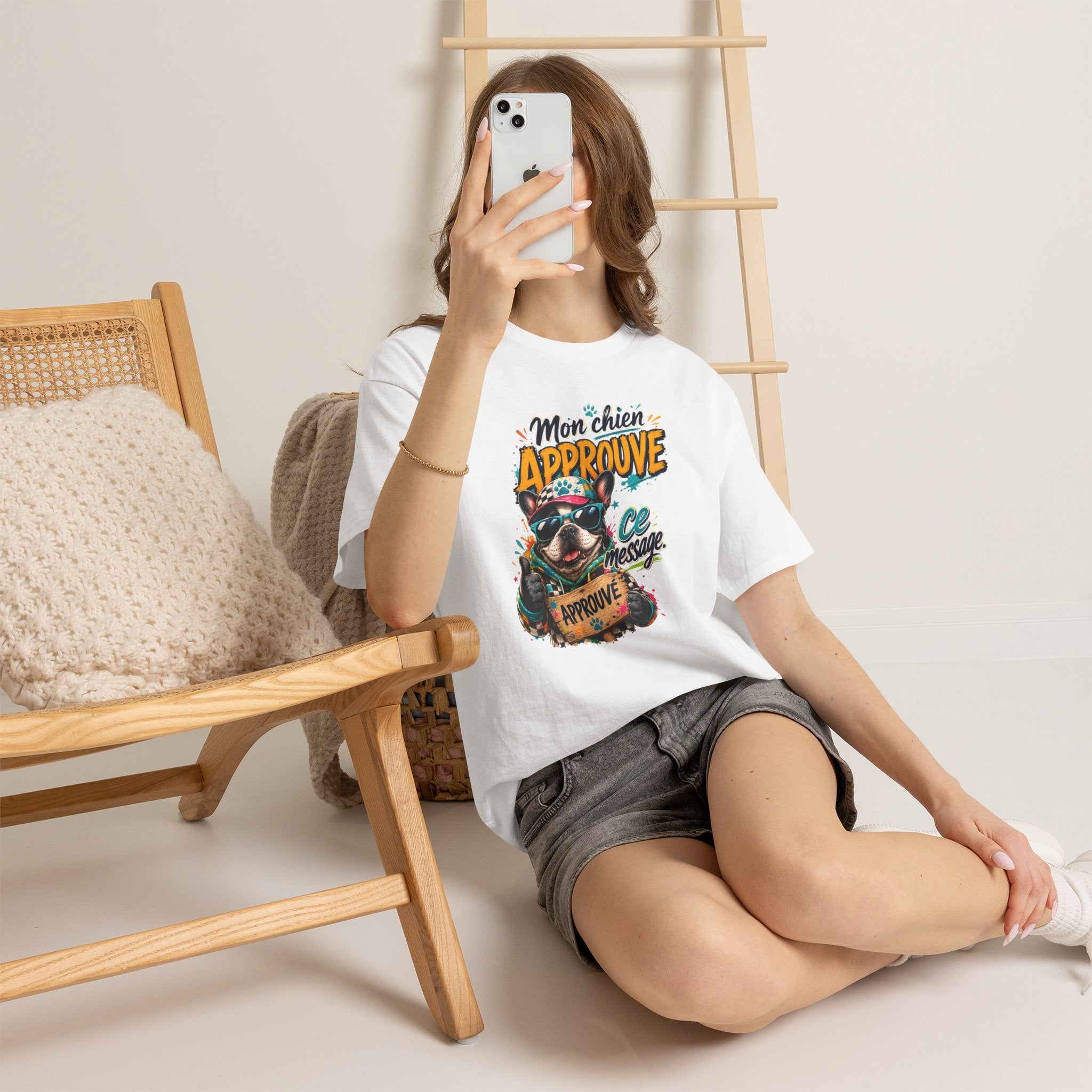 French Bulldog Mon chien approuve ce message Cute Dog Lover Shirt