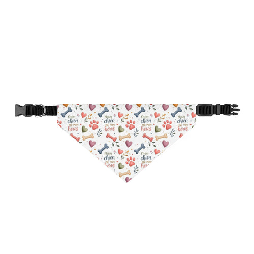 Clip-On Pet Bandana Cute Paw Prints & Hearts Pattern for Dogs