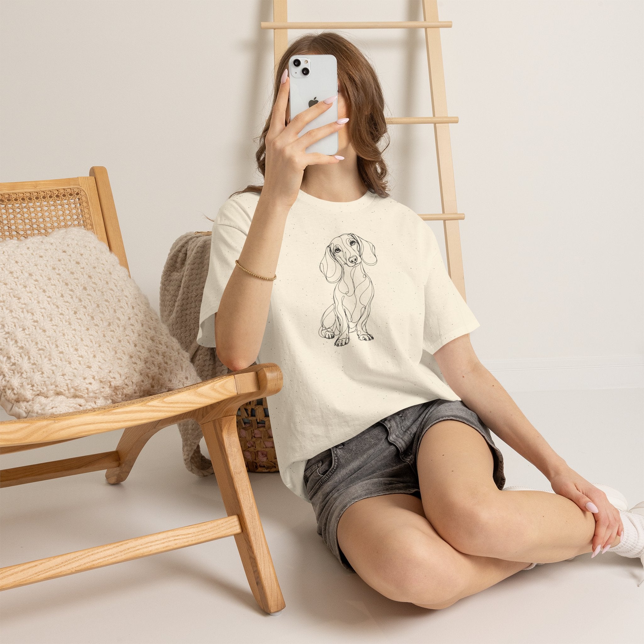 T-Shirt Teckel – Illustration Trait Recto Verso
