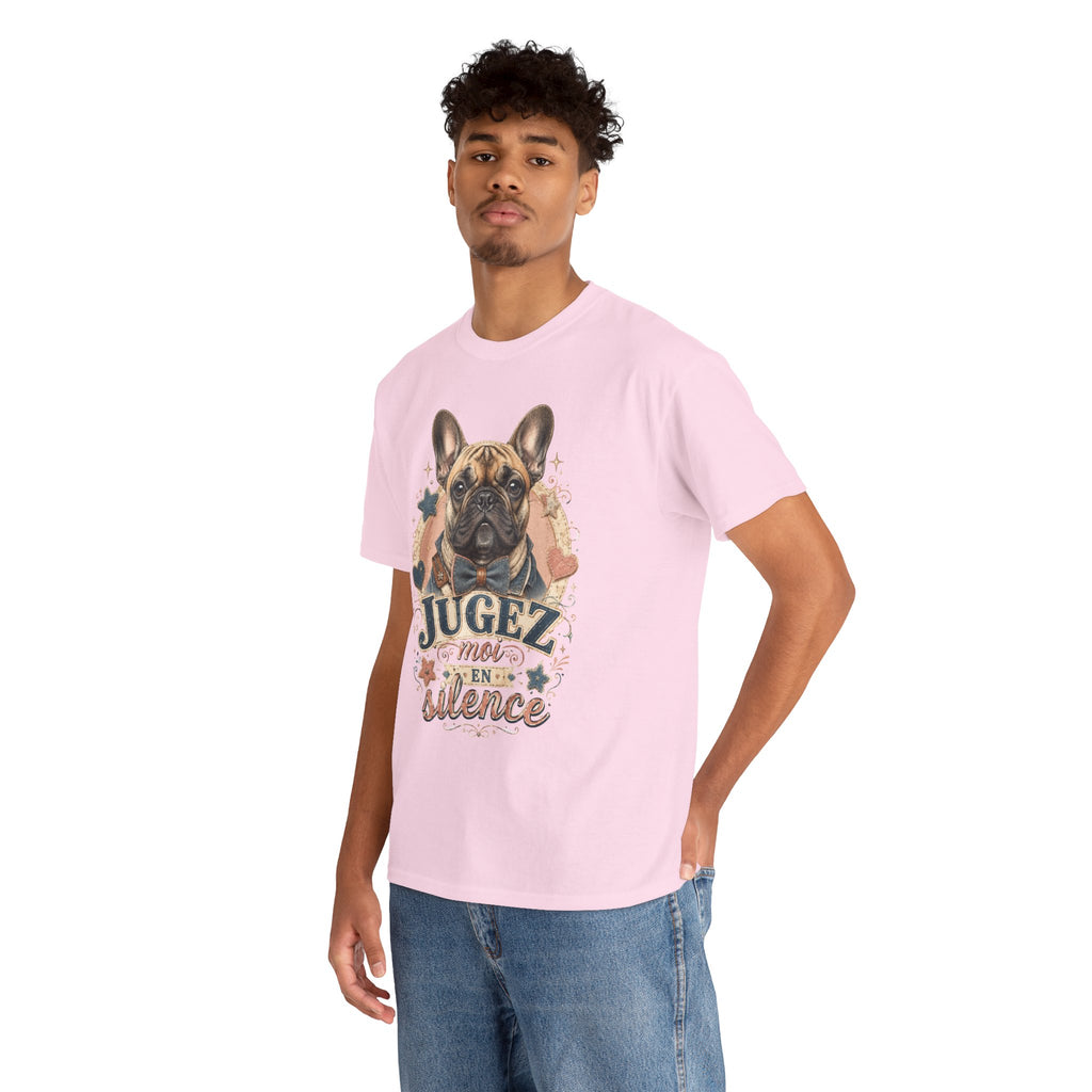 T-Shirt Bouledogue Français Humour – Jugez-Moi En Silence