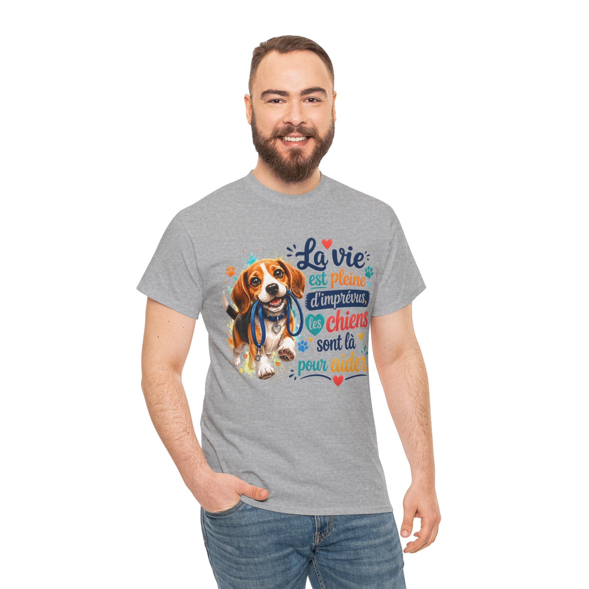 T-Shirt Beagle Humour – La Vie Est Pleine d’Imprévus