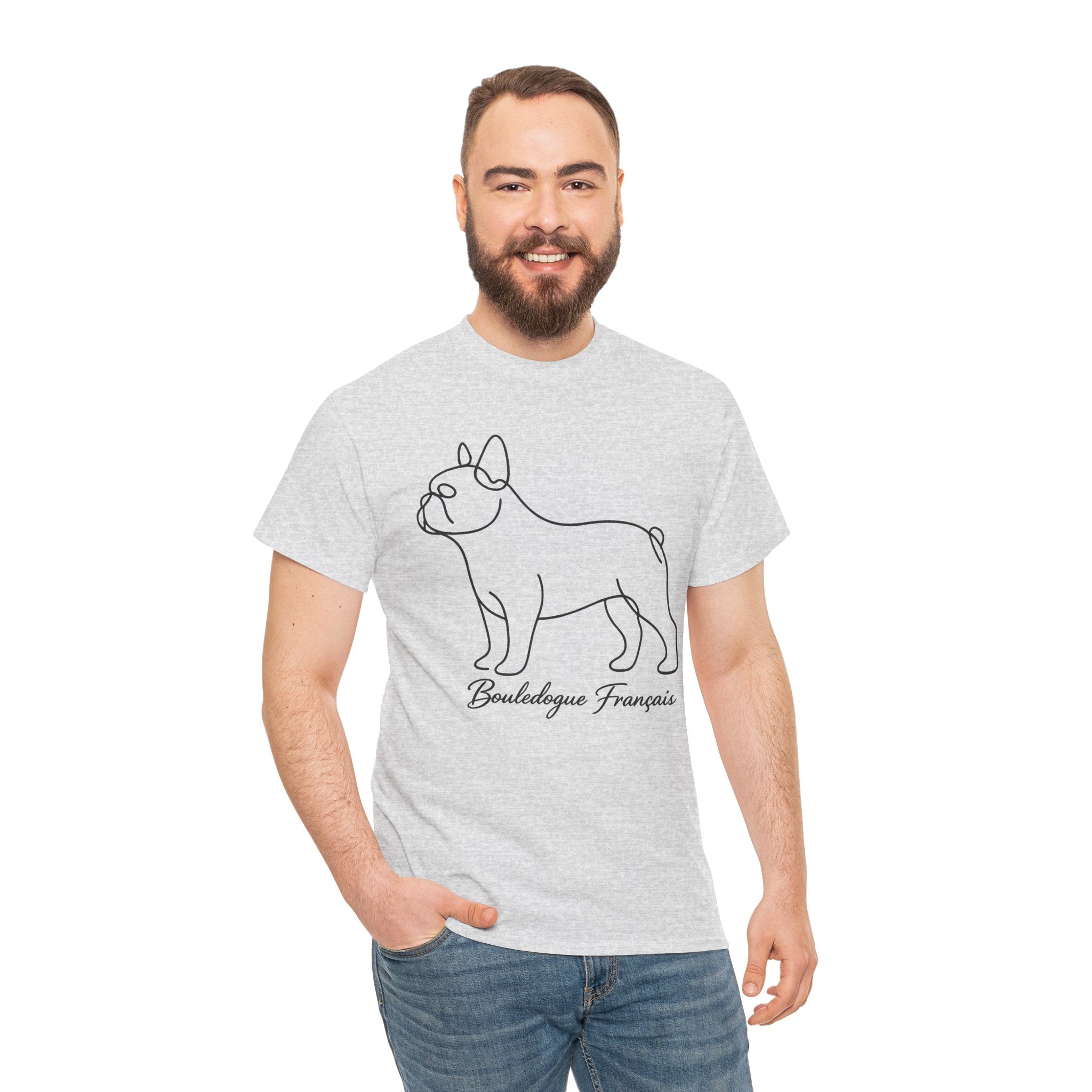 T-Shirt Bouledogue Français – Illustration Trait Recto Verso