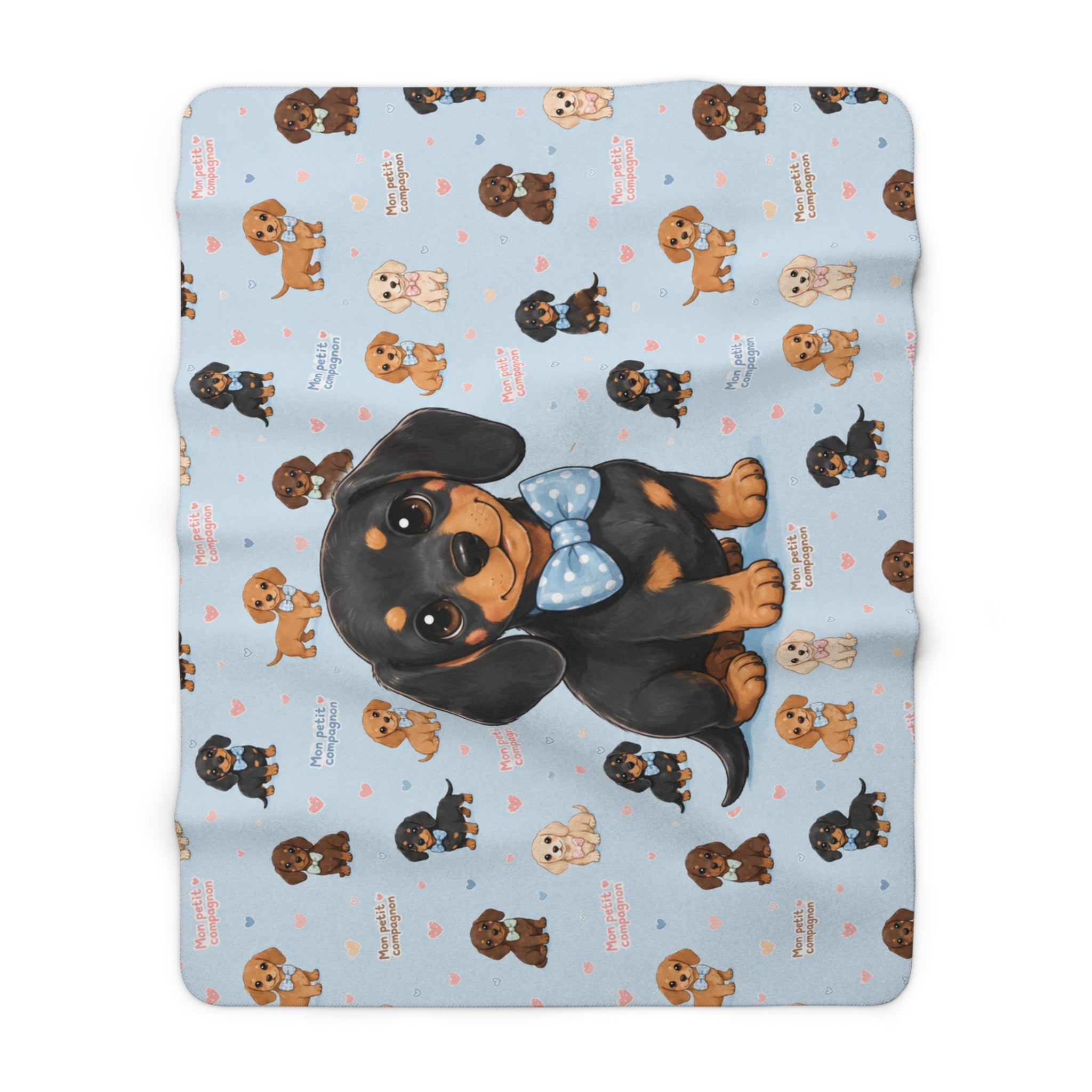 Couverture Polaire Sherpa Teckel – Plaid Peluche Chien Teckel