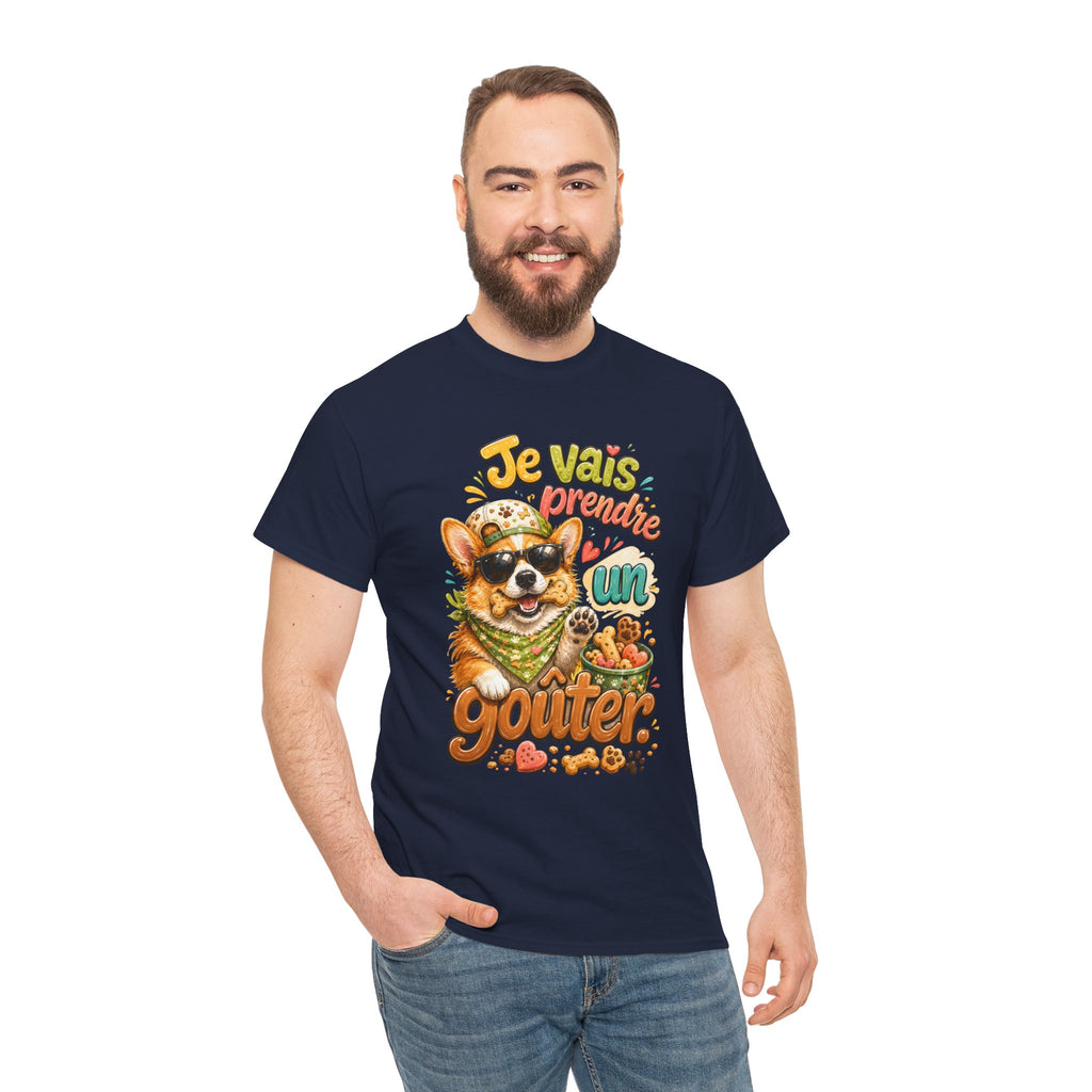 Corgi Snack Je vais prendre un goûter Cute French Dog Graphic T-Shirt