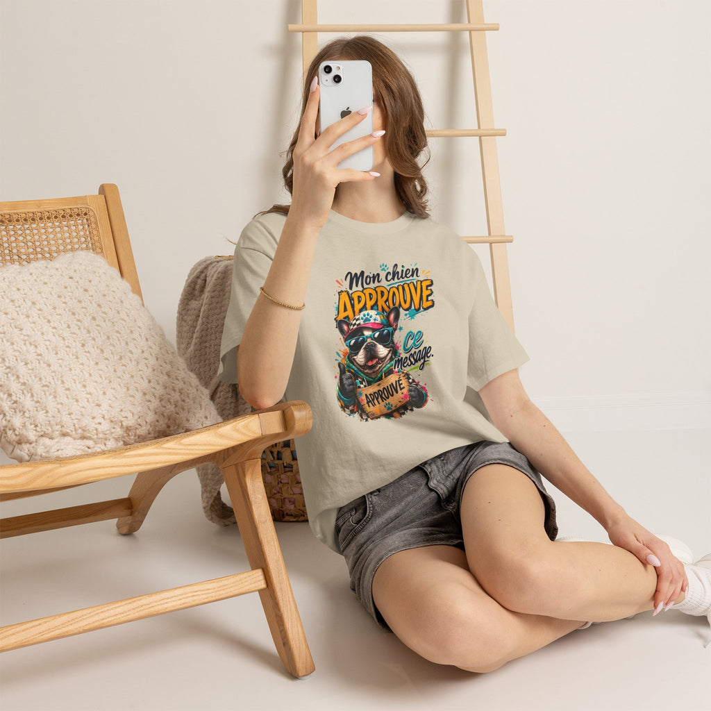 French Bulldog Mon chien approuve ce message Cute Dog Lover Shirt