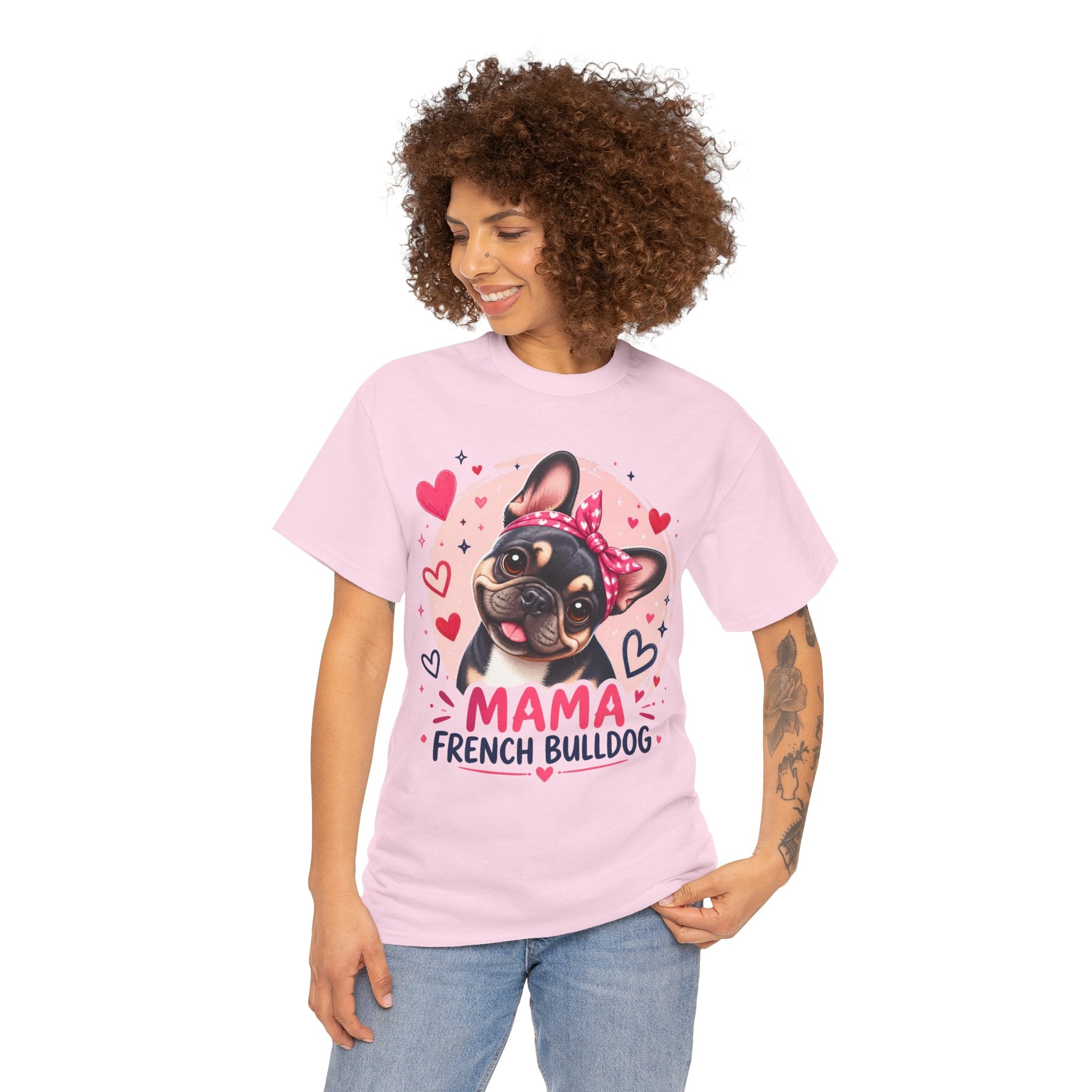 T-Shirt Femme Bouledogue Français – Mama Frenchie Graphique