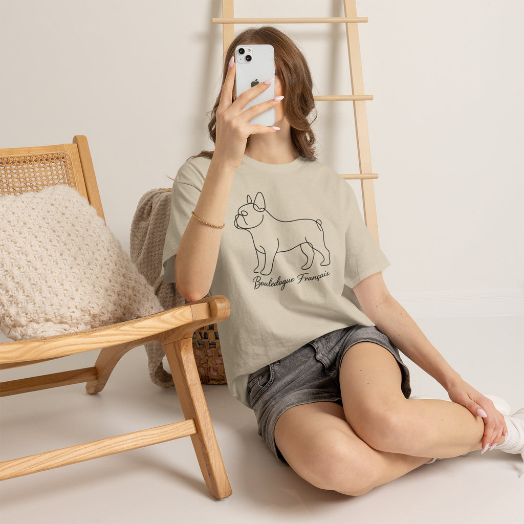 T-Shirt Bouledogue Français – Illustration Trait Recto Verso