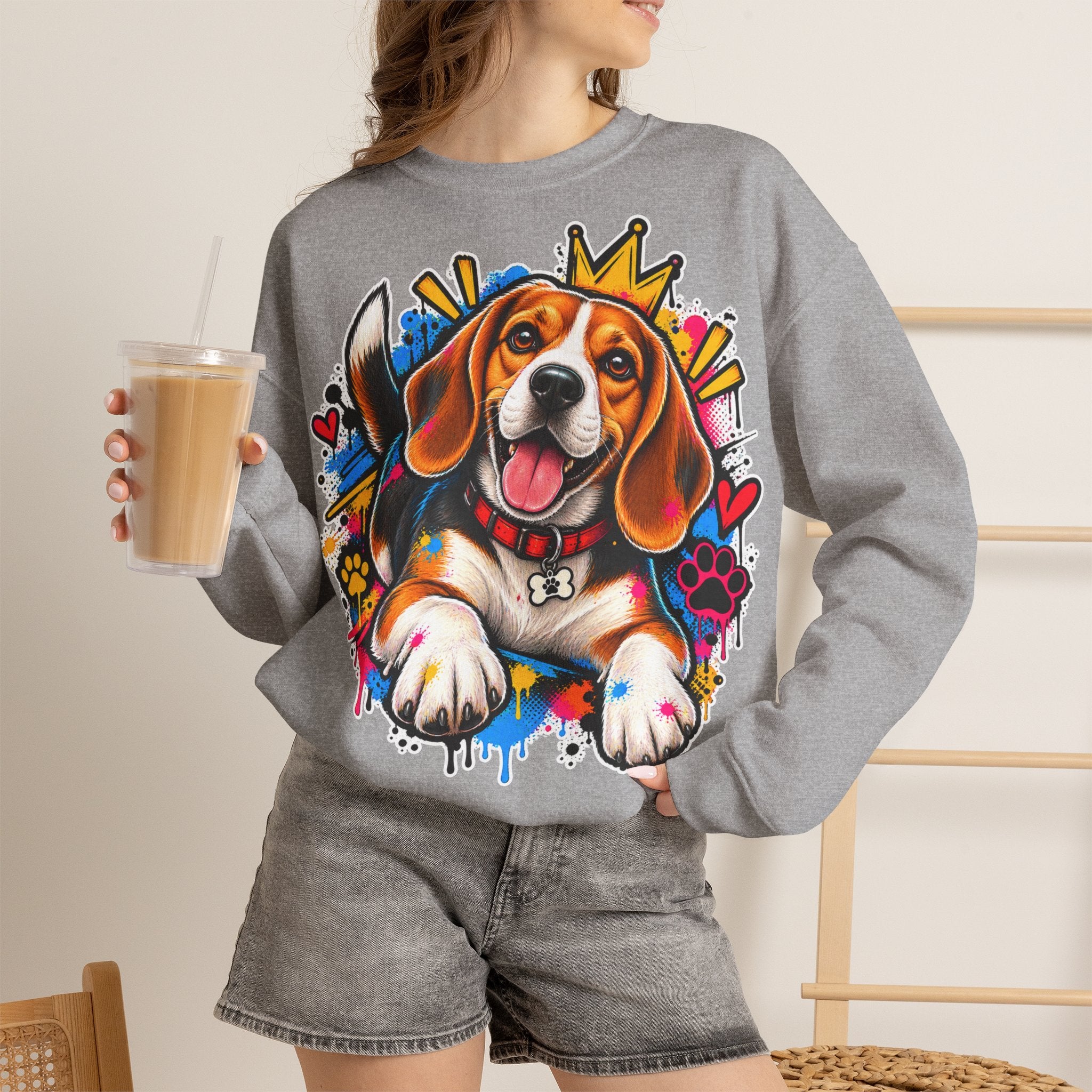 Sweatshirt Beagle – Beagle Coloré Graffiti