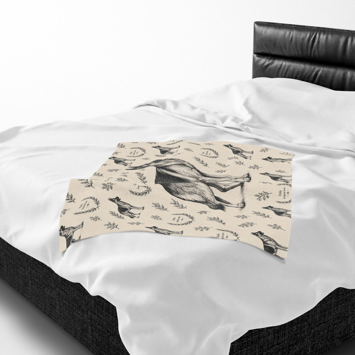 Couverture en peluche effet velours Berger Allemand — Plaid douillet à motif Berger Allemand vintage