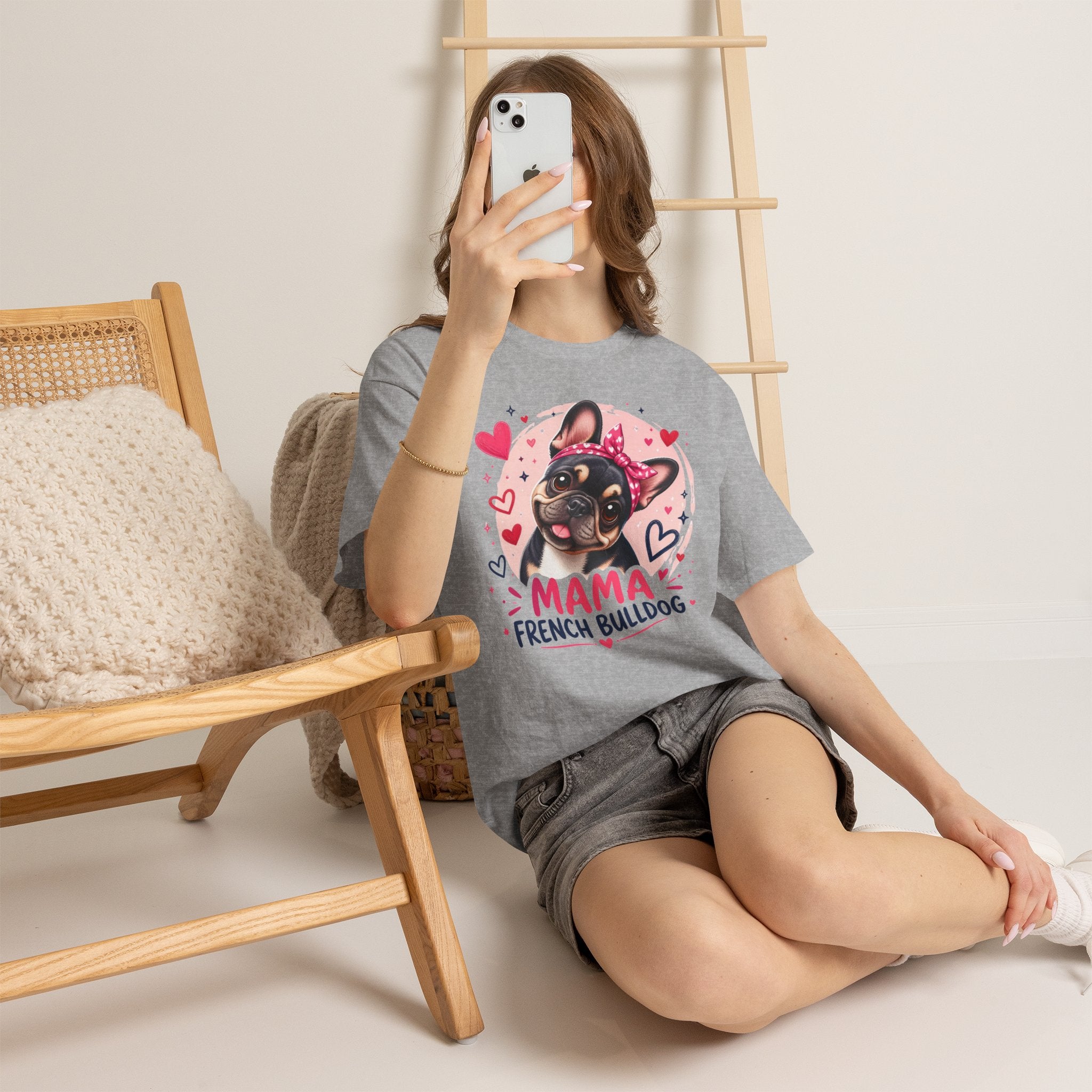 T-Shirt Femme Bouledogue Français – Mama Frenchie Graphique