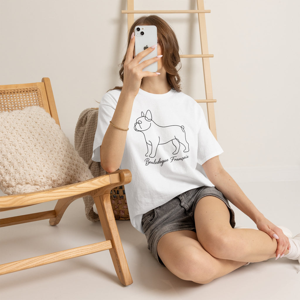 T-Shirt Bouledogue Français – Illustration Trait Recto Verso