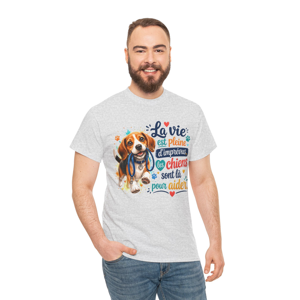 T-Shirt Beagle Humour – La Vie Est Pleine d’Imprévus