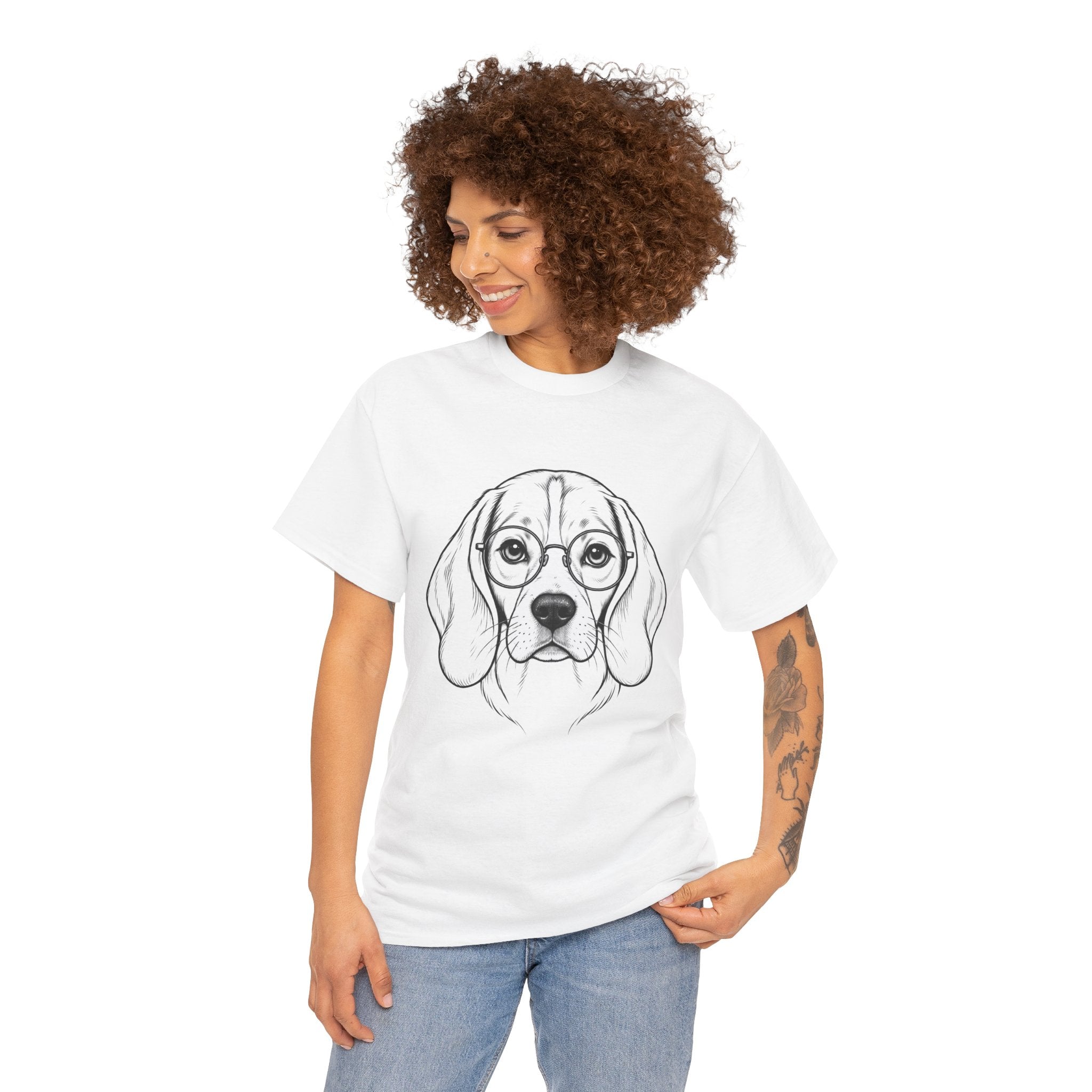 T-Shirt Beagle Humour – Portrait Beagle à Lunettes