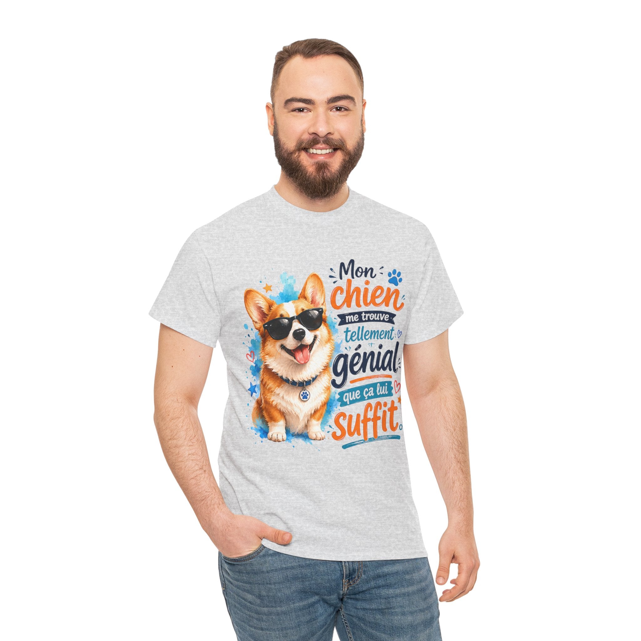 Corgi Graphic TeeShirt Mon chien me trouve tellement génial que ça lui suffit