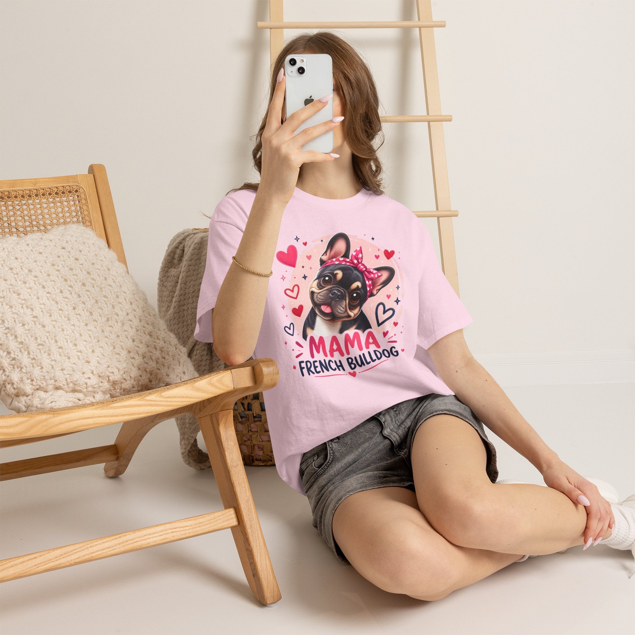 T-Shirt Femme Bouledogue Français – Mama Frenchie Graphique