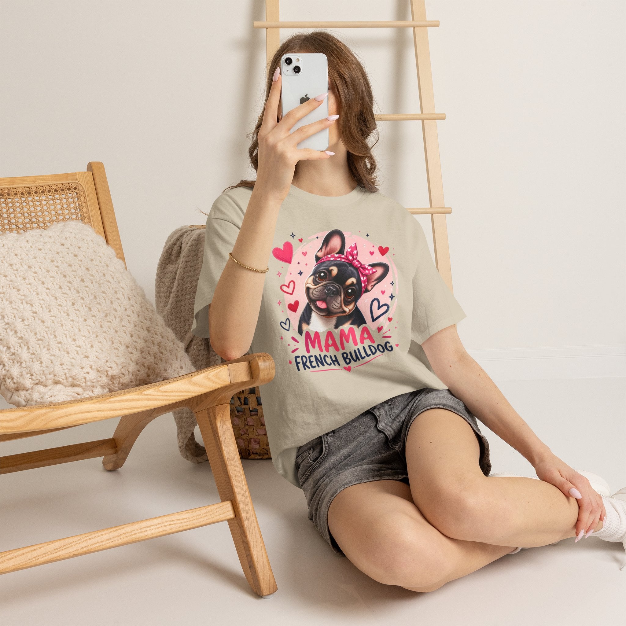 T-Shirt Femme Bouledogue Français – Mama Frenchie Graphique