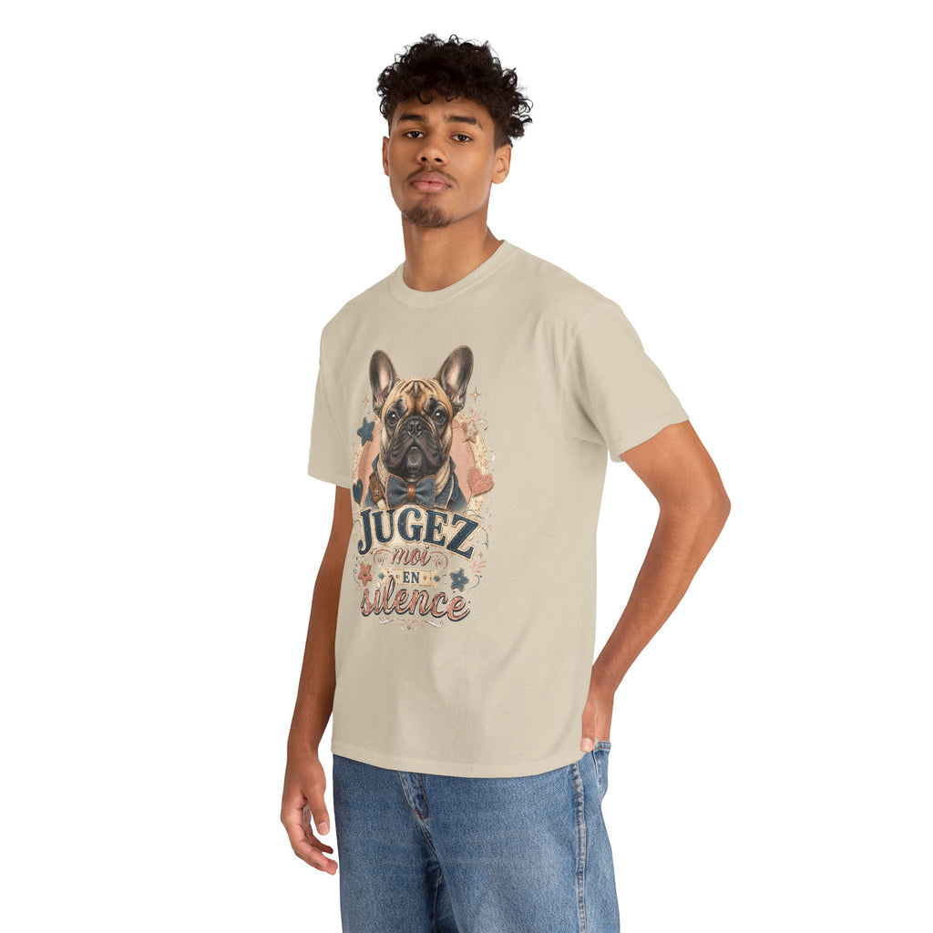 T-Shirt Bouledogue Français Humour – Jugez-Moi En Silence
