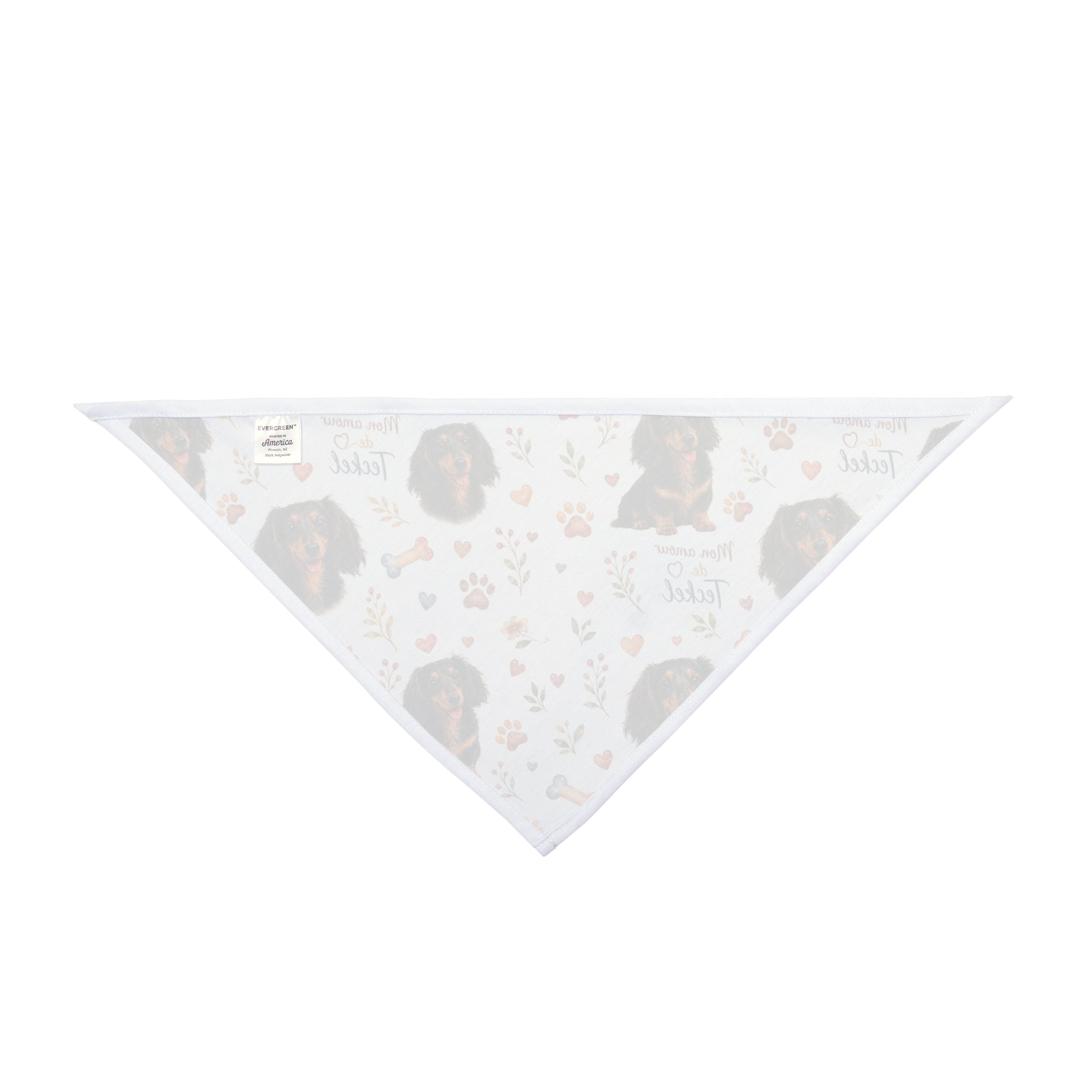 Bandana pour animaux de compagnie à motif teckel « J'aime mon teckel »