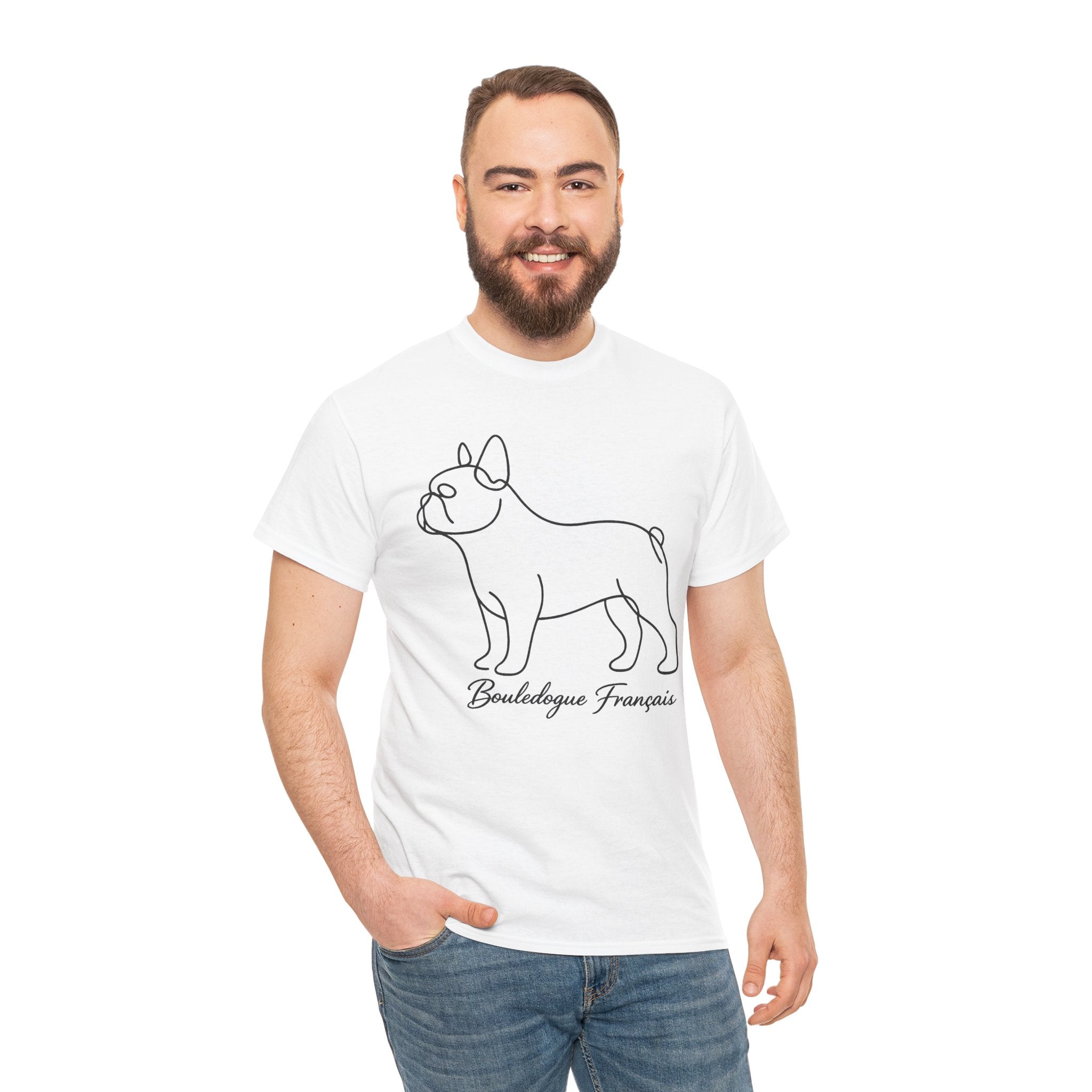 T-Shirt Bouledogue Français – Illustration Trait Recto Verso