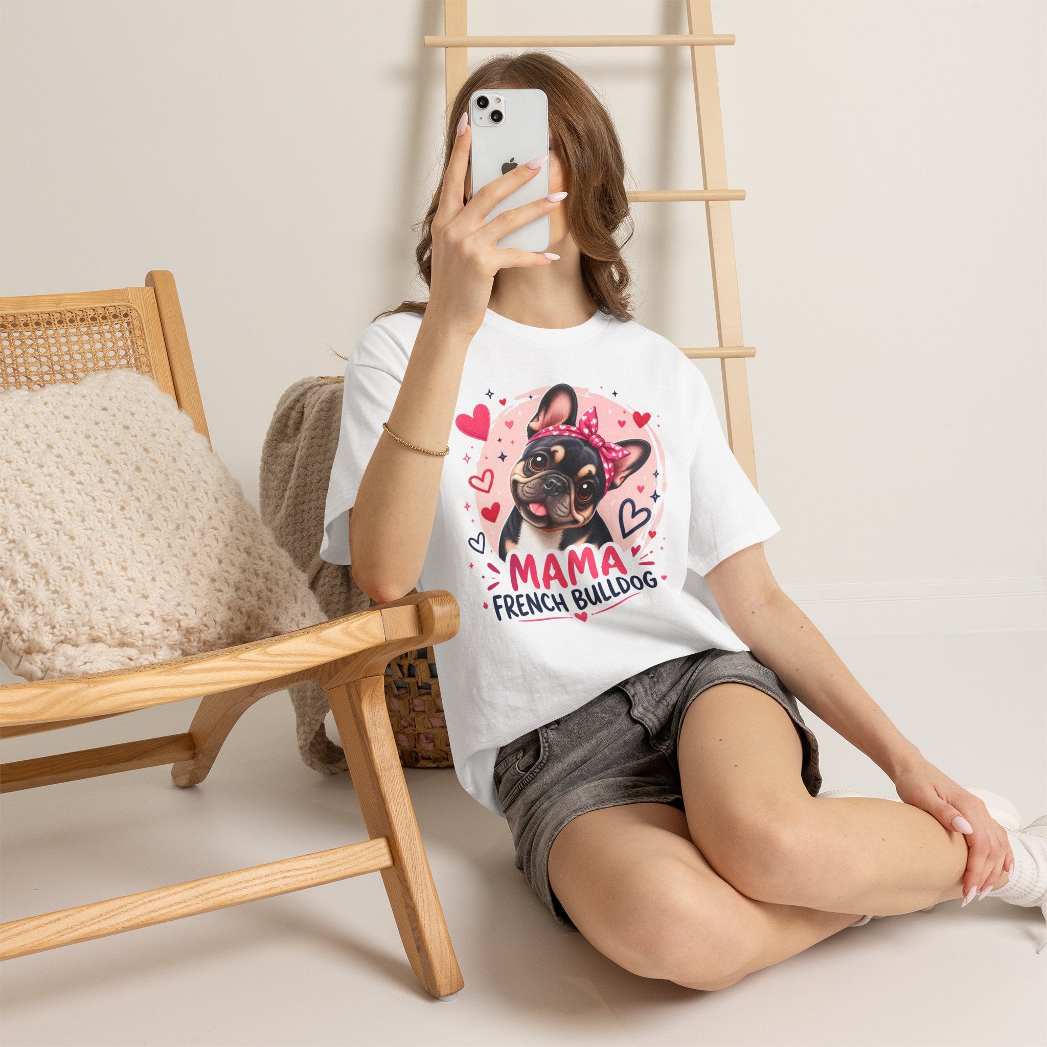 T-Shirt Femme Bouledogue Français – Mama Frenchie Graphique