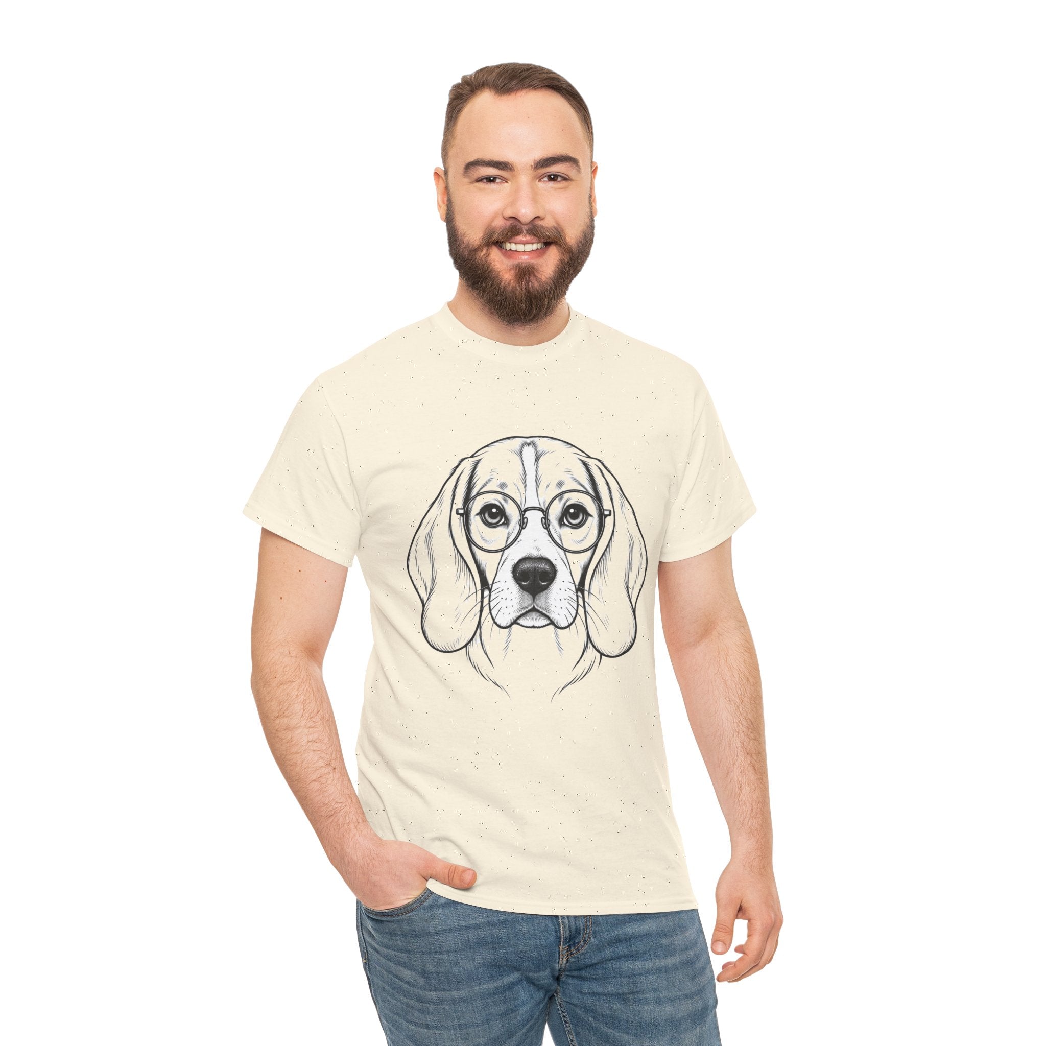 T-Shirt Beagle Humour – Portrait Beagle à Lunettes