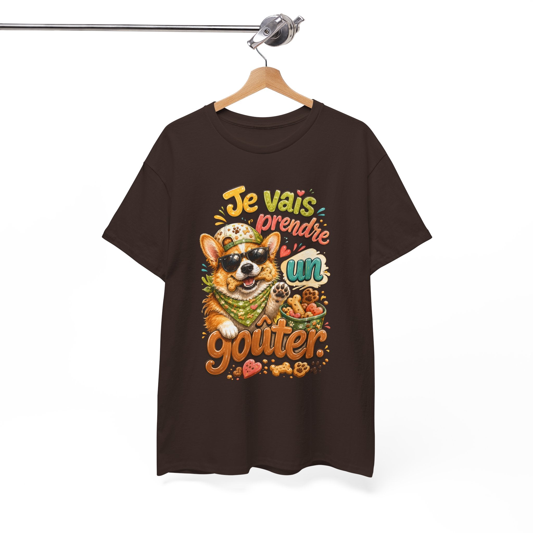 Corgi Snack Je vais prendre un goûter Cute French Dog Graphic T-Shirt