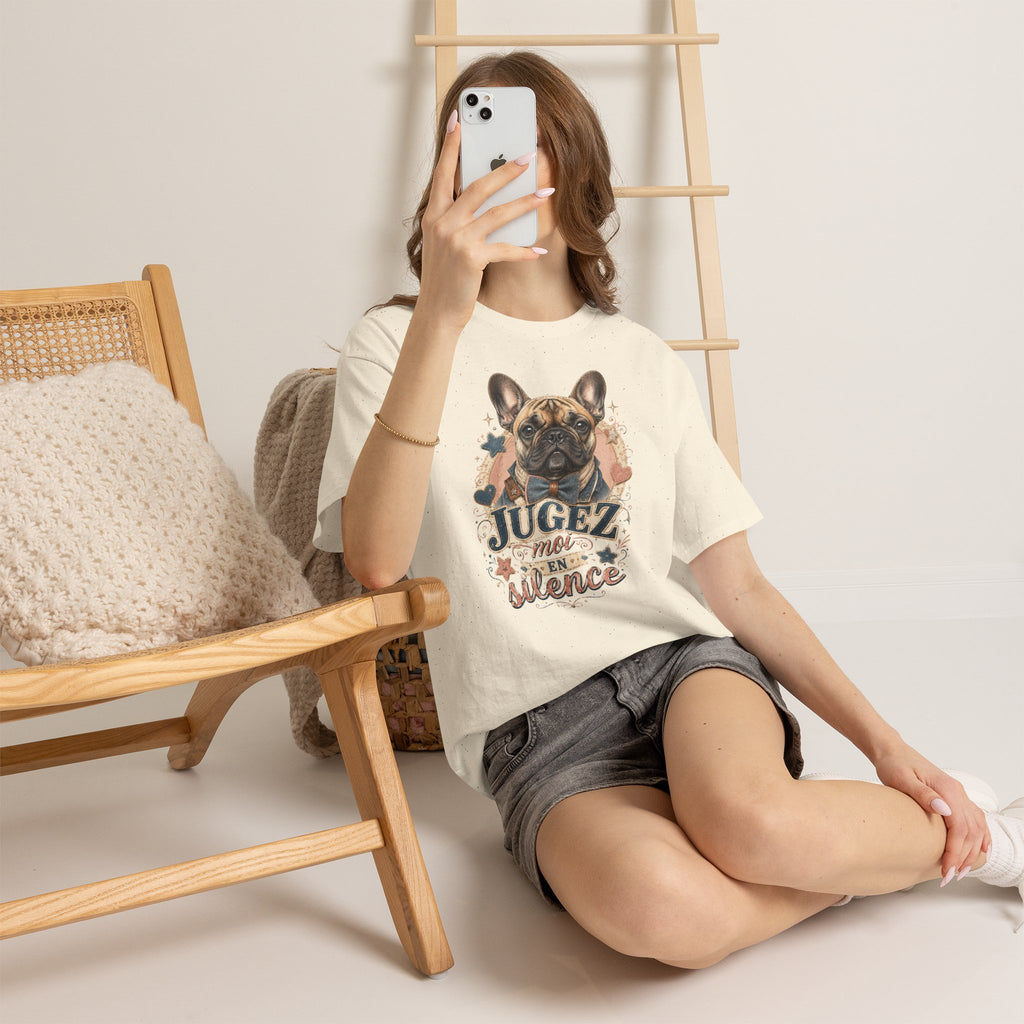 T-Shirt Bouledogue Français Humour – Jugez-Moi En Silence