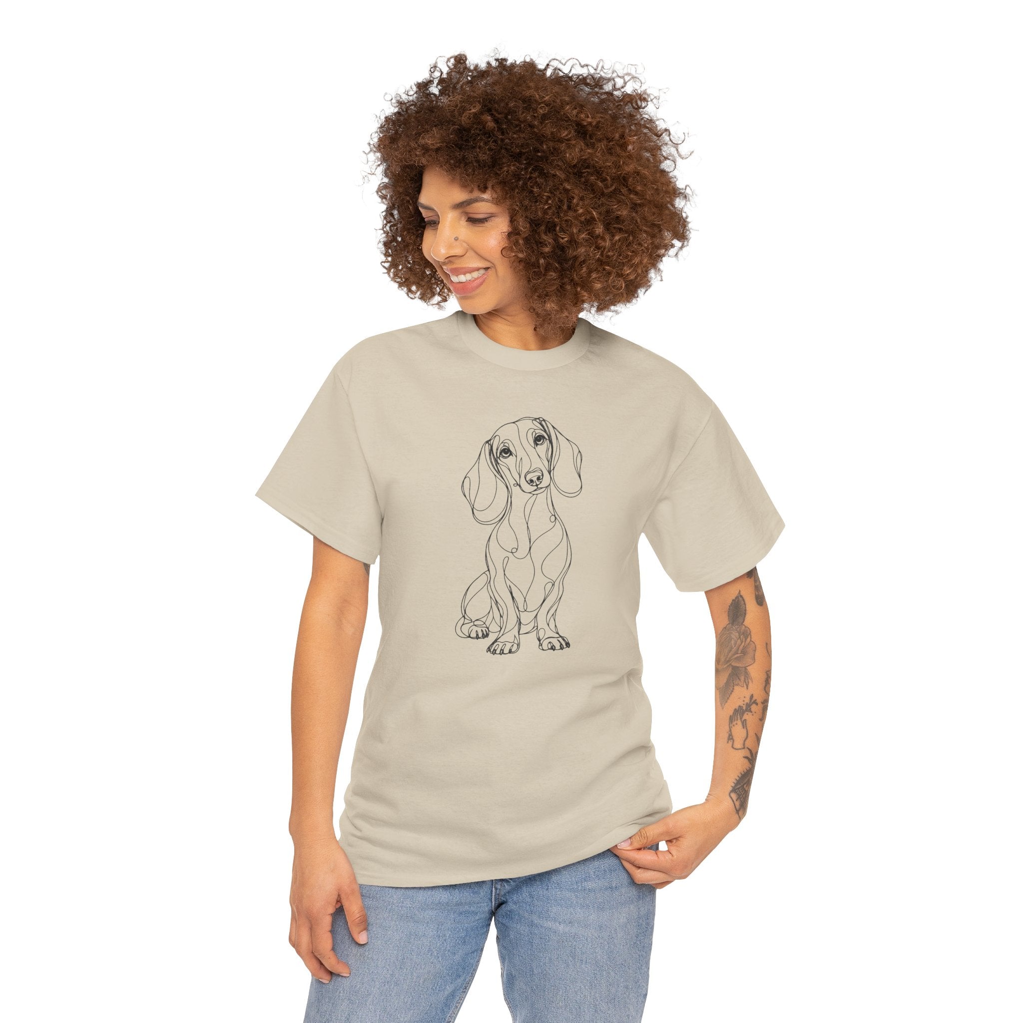 T-Shirt Teckel – Illustration Trait Recto Verso