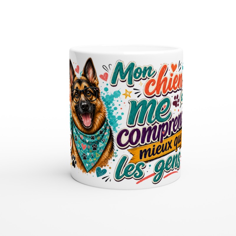 Tasse Mug White Berger Allemand - Mon chien me comprend 11oz