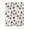 French Bulldog Pattern Duvet Cover Cute Puppy Hearts & 'I Love Frenchies' Microfiber Bedding