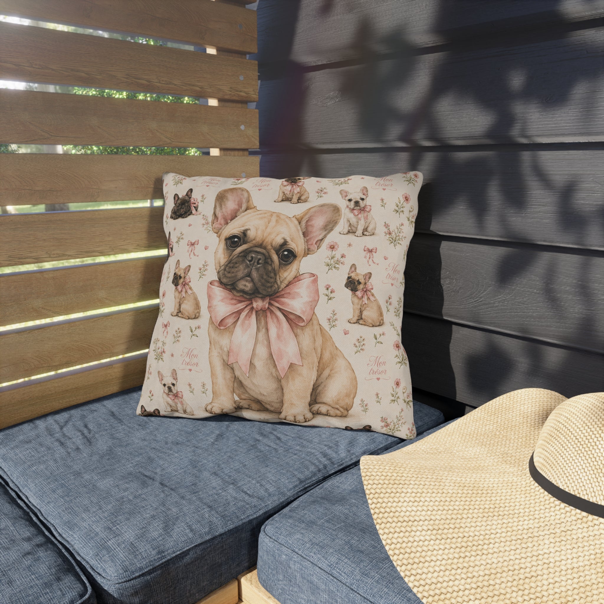 Oreiller Exterieur Bouledogue Francais - Bouledogue Francais Mon Tresor