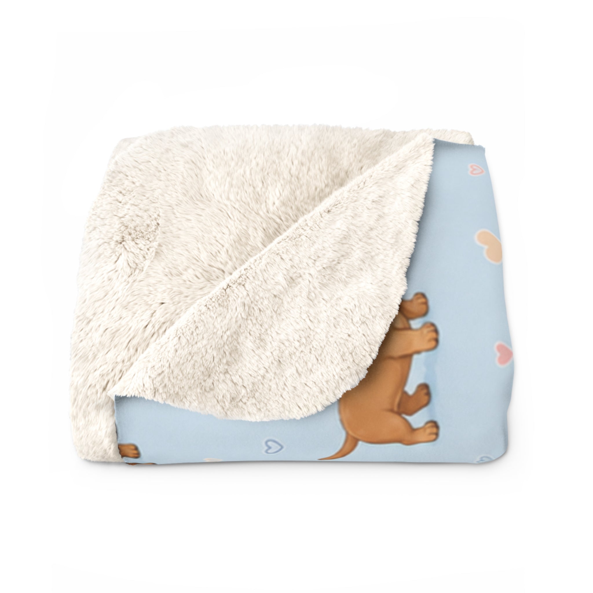Couverture Polaire Sherpa Teckel – Plaid Peluche Chien Teckel