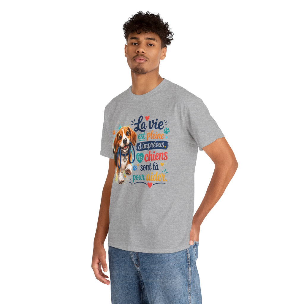 T-Shirt Beagle Humour – La Vie Est Pleine d’Imprévus