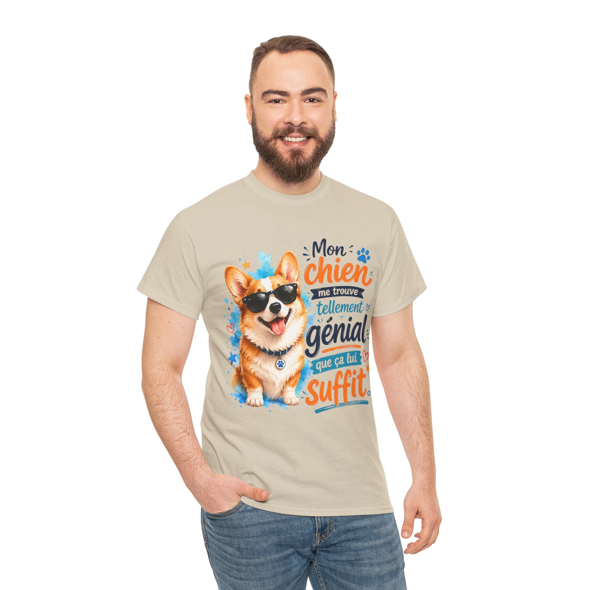 Corgi Graphic TeeShirt Mon chien me trouve tellement génial que ça lui suffit