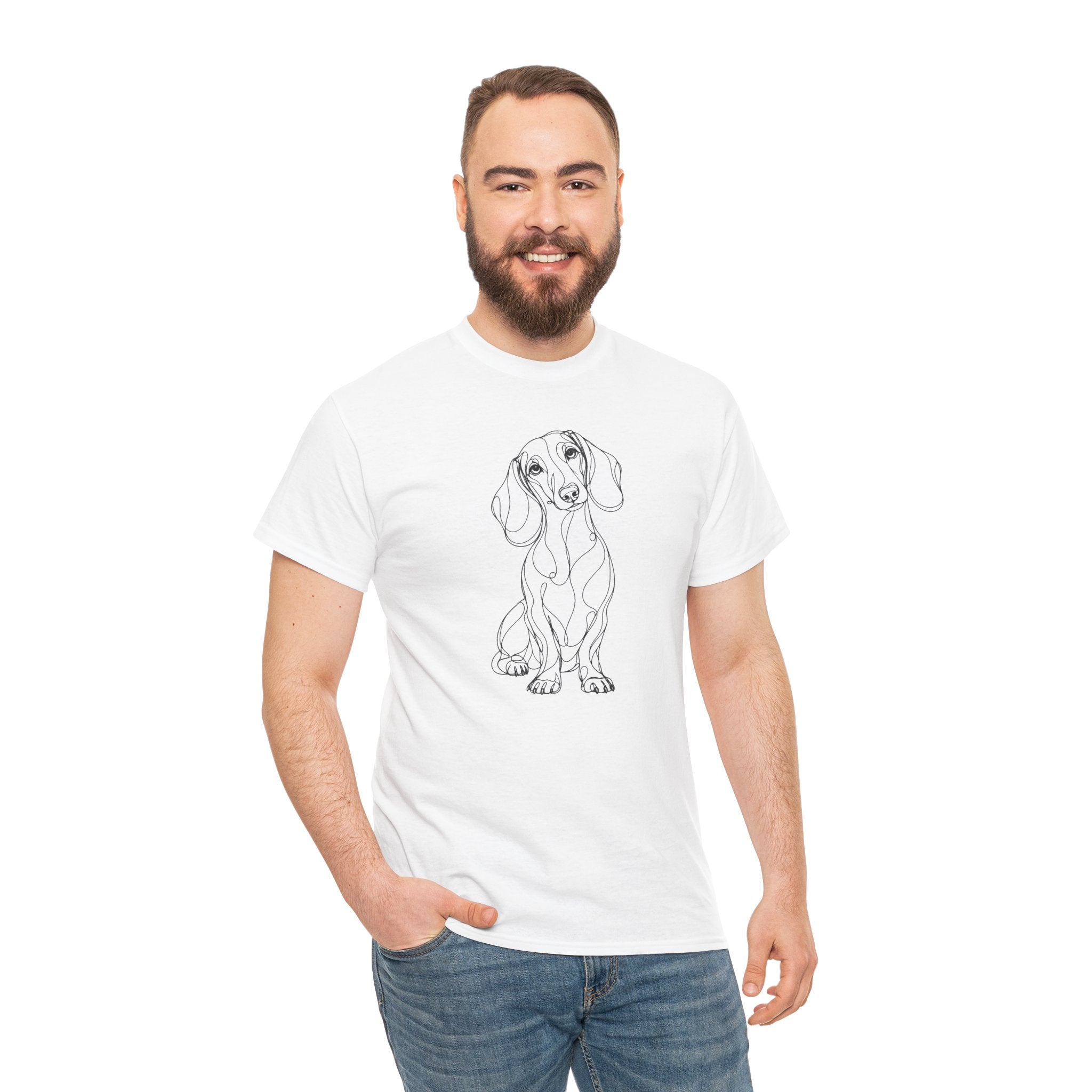 T-Shirt Teckel – Illustration Trait Recto Verso
