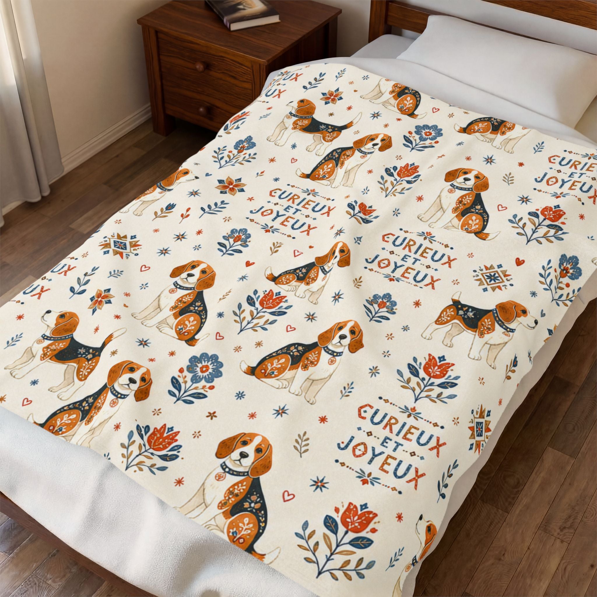 Couverture Velours Peluche Beagle - Chien Beagle