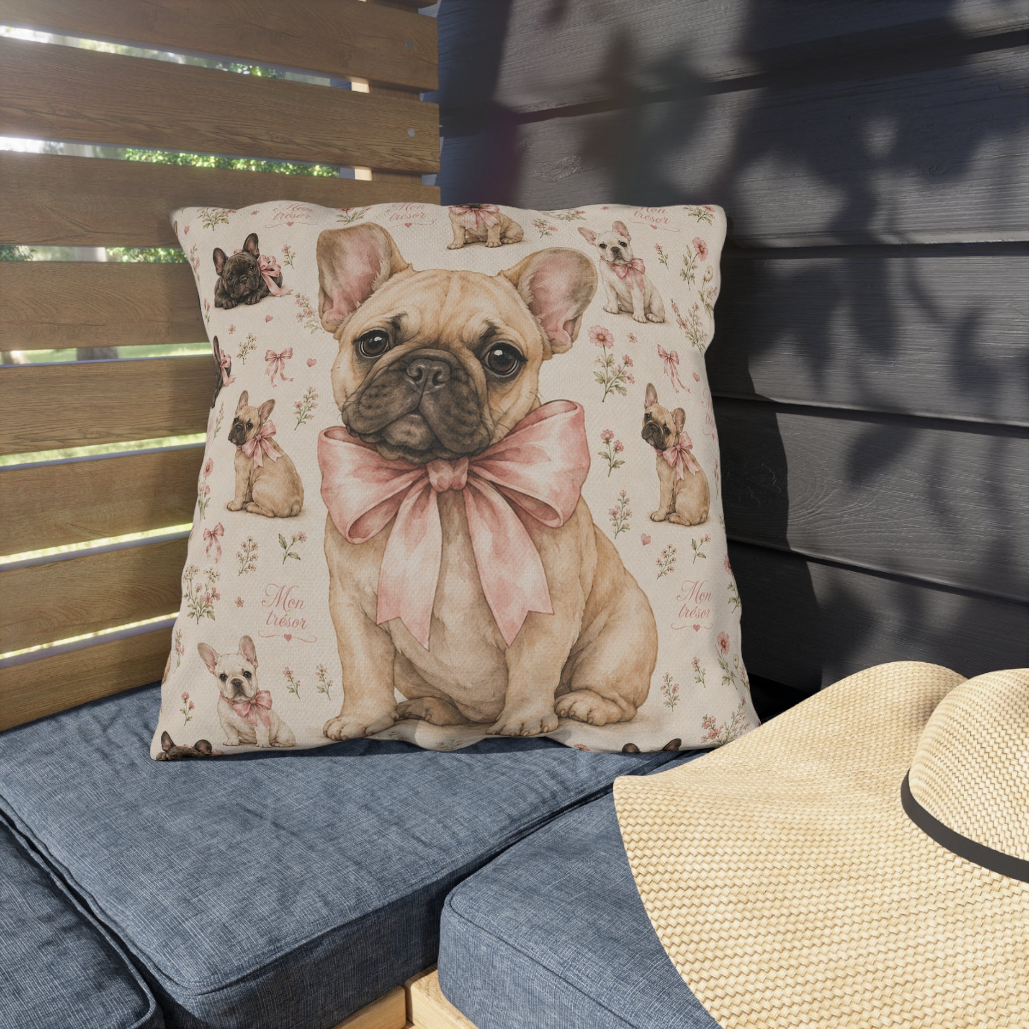 Oreiller Exterieur Bouledogue Francais - Bouledogue Francais Mon Tresor